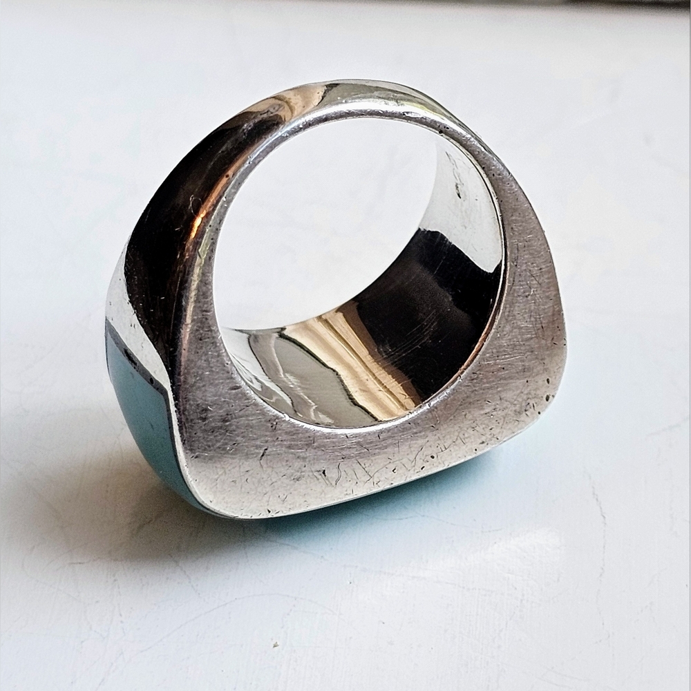 Sterling silver and turquoise ring. Unisex. - Picture 11 of 12